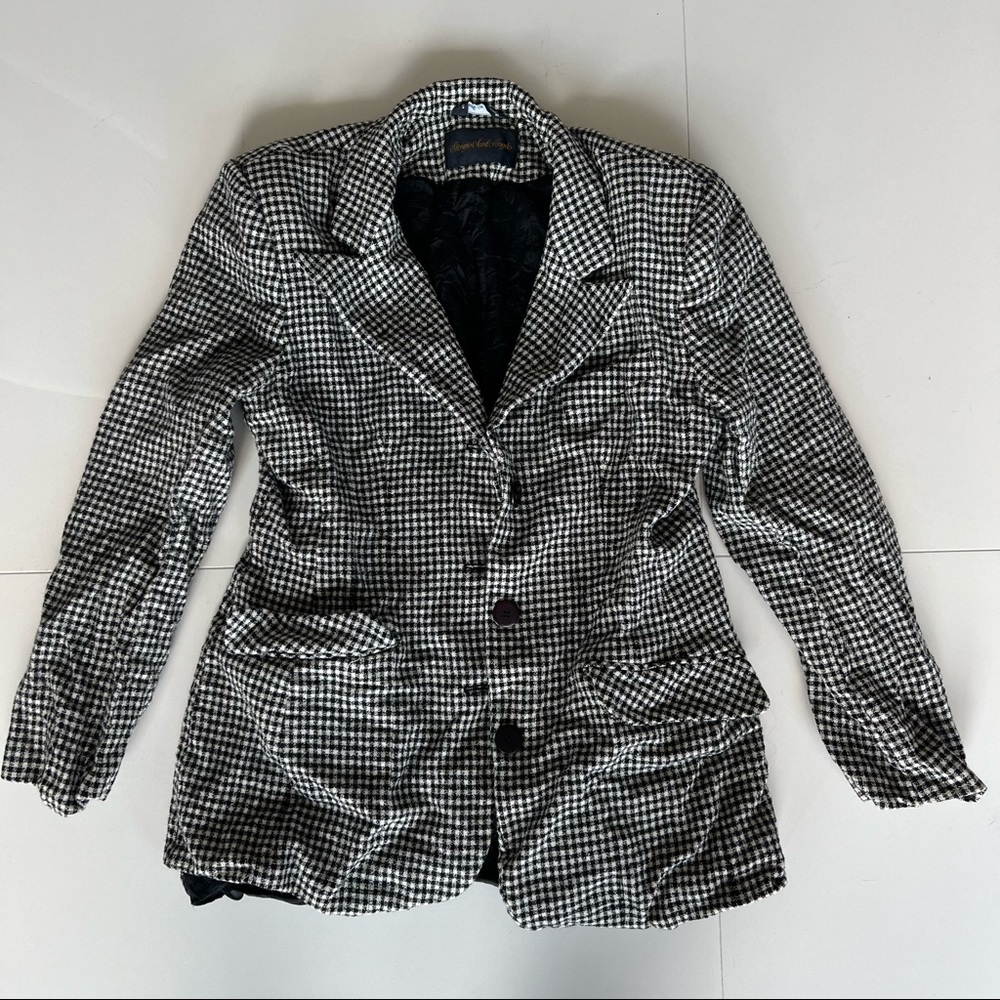 Vintage 100% Wool Checkered Blazer